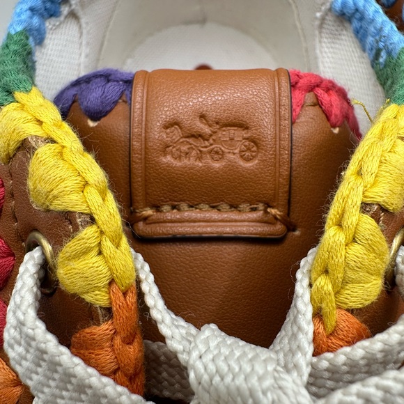 NEW! COACH Lowline Low Top Sneaker With Rainbow Crochet Women's US Size 7.5B - Picture 10 of 16